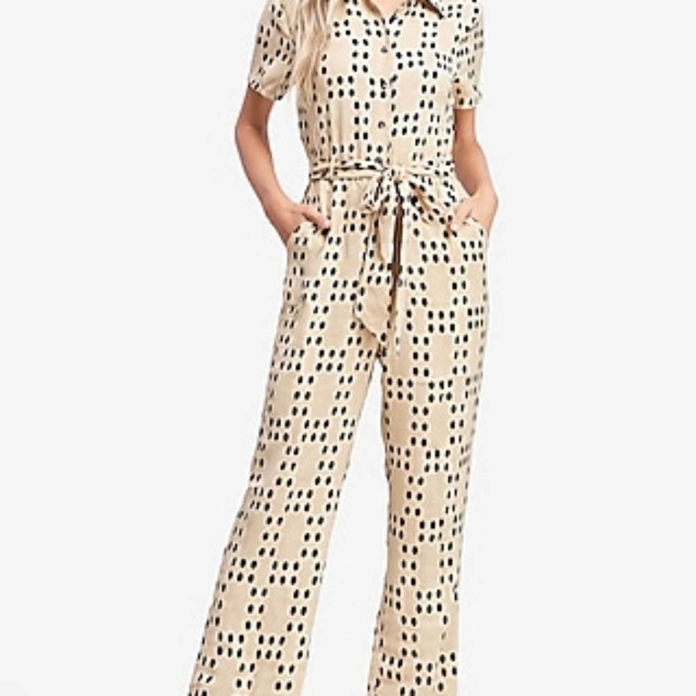 Emory Park Polka Dot Short Sleeve Jumpsuit